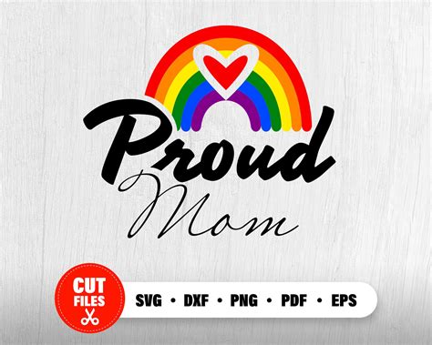 Download Free Proud Mom,Gay Pride,LGBT,Pride Month svg Cameo